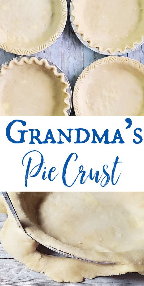 Grandma's Pie Crust: The flakiest baked pie crust with the perfect fat (butter/shortening) to flour ratio, pinch of baking powder, and tips straight from my Grandma to you. Perfect pie crust is easier than you think. Margarine Pie Crust, Vintage Pie Crust Recipe, Award Winning Pie Crust, Tallow Pie Crust, Butter Flavored Crisco Pie Crust, Best Pie Crust Recipe Pioneer Woman, Pre Baked Pie Crust, All Butter Pie Crust Recipe, Deep Dish Pie Crust Recipe