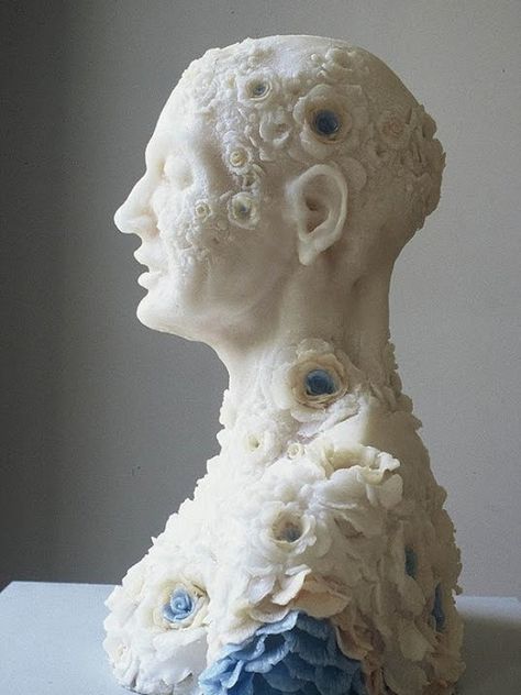 The Delicate Wax Sculptures of Rebecca Stevenson | Hi-Fructose Magazine White Sculpture, Sculpture Head, Wax Art, Encaustic Art, Encaustic Painting, Pottery Sculpture, Sculpture Installation, Figurative Sculpture, Ceramic Sculpture