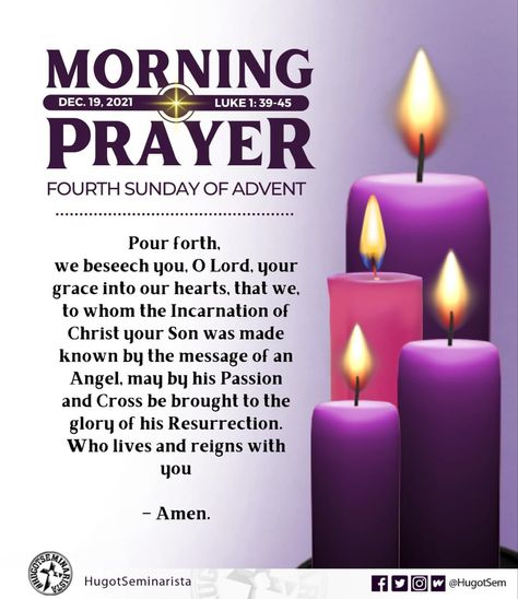 Advent Prayers Catholic, Fourth Sunday Of Advent, Second Sunday Of Advent, Morning Candle, Advent Catholic, Sunday Morning Prayer, Advent Prayers, Lent Prayers, Philippians 1