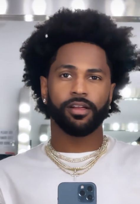 Big Sean Hair, Black Man Haircut Fade, Man Haircut, Afro Hairstyles Men, Natural Hair Men, Black Hair Cuts, Black Men Haircuts, Black Men Hairstyles, Men Hairstyles