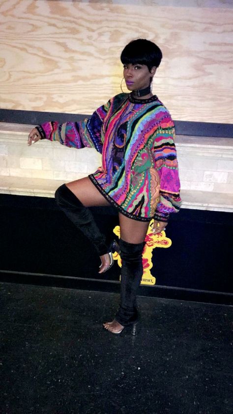 Coogi Sweater Outfit Women 90s, Coogi Dress Outfit, 90s Coogi Outfit, Cosby Sweater Outfit, Coogie Sweater Outfit, Coogi Sweater Outfit Women, Coogi Sweater Outfit, 90s Sweater Outfits, Coogi Dress