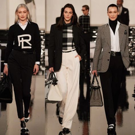 Ralph Loren Aesthetic, Ralph Lauren Office Outfit, Ralf Loren, Fw 2022, Fall Aesthetic Outfit, Ralph Lauren Looks, Luxury Fashion Outfits, Beret Fashion, Conservative Outfits