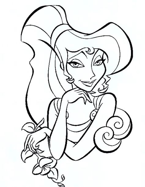 Meg Hercules Coloring Pages, Meg From Hercules Tattoo, Meg Tattoo Disney, Meg Hercules Drawing, Meg From Hercules Drawing, Megara Drawing, Disney Sketch Tattoo, Hercules Coloring Pages, Meg From Hercules