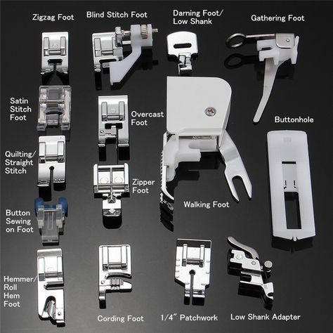 Buy 15pcs Domestic Sewing Machine Foot Low Shank Sewing Machine for Snap on Presser Feet Set for Brother Singer Janome at Walmart.com Sewing Machine Feet Guide, Janome Sewing Machine, Household Sewing Machine, Household Sewing, Sewing Machine Feet, Flat Seam, Sewing Machine Parts, Sewing Machine Accessories, Sewing Lessons