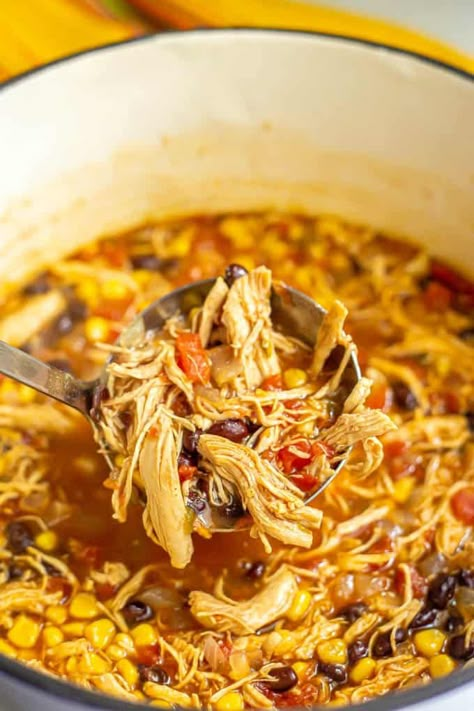 Chicken Chili Recipe Easy, Easy Chicken Chili, Vegetarian Quinoa Chili, Chili Seasoning Recipe, Tortilla Soup Easy, Chicken Tomatoes, Chicken Tortilla Soup Easy, Slow Cooker Chicken Chili, Tortilla Strips