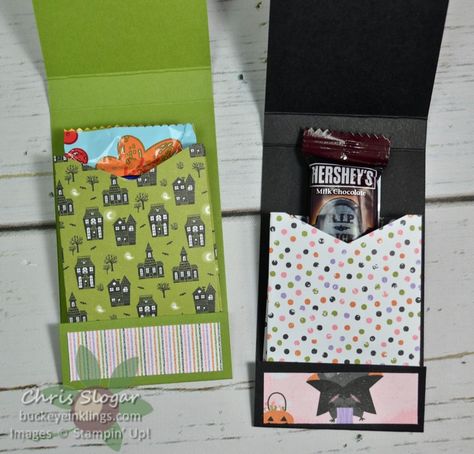 Matchbook Projects - Buckeye InklingsBuckeye Inklings Matchbox Cards Diy, Stampin Up Paper Crafts Projects, Craft Fair Papercraft Ideas, Stampin Up 3d Projects, Matchbook Cards, Diy Matchbook, Gift Card Holder Diy, Christmas Treats Holders, Treat Holders