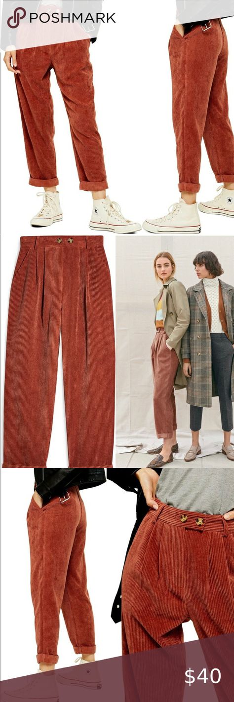 Topshop Burnt Orange corduroy pants Orange Corduroy Pants Outfit, Corduroy Pants Outfit Women, Burnt Orange Pants, Orange Pants Outfit, Orange Corduroy Pants, Corduroy Pants Outfit, Orange Pants, Corduroy Pants, Pants Outfit