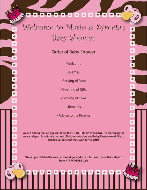 images of baby shower agenda | Baby shower program wallpapers Gender Reveal Itinerary, Baby Shower Itinerary Ideas, Baby Shower Program Ideas, Baby Shower Agenda, Baby Shower Itinerary, Baby Shower Program, Office Baby Showers, Baby Shower Party Planning, Baby Shower Prizes