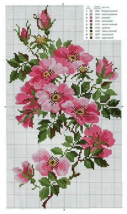 Simpul Makrame, Rose Embroidery Pattern, Rose Cross Stitch Pattern, Floral Cross Stitch Pattern, Cross Stitch Landscape, Beautiful Cross Stitch Pattern, Cross Stitch Love, Pola Kristik, Beautiful Cross Stitch