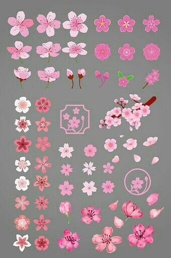 Doodles Flowers, Cherry Blossom Drawing, Cherry Blossom Painting, Cherry Blossom Art, Petal Flower, Blossoms Art, Flower Doodles, Graphic Elements, Journal Doodles