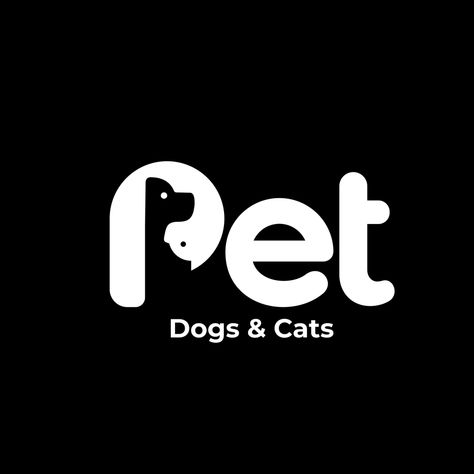 P + CAT + DOG by sidiq rrt on Dribbble Dog Cat Logo, Cats Logo, Pet Shop Logo, Dark Logo, Pet Branding, Paw Logo, Motion Logo, Logo Animal, Modern Minimalist Logo