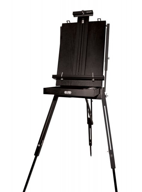 Mont Marte Black French Box Easel Black French, Wooden Design, Adjustable Legs, Painting Supplies, Drafting Desk, A Box, Outdoor Chairs, The Day, Shoulder Strap