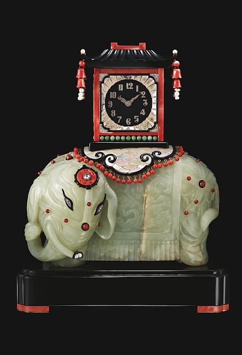 Cartier in the 20th Century Elephant Clock, Cartier Art Deco, Elsie De Wolfe, Cool Clocks, Time Clock, Elephant Decor, November 2, Royal Jewelry, Jewel Box