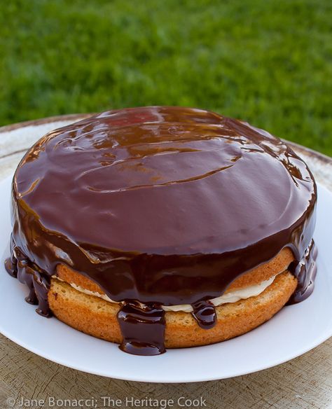 Recreate this childhood favorite with gluten-free ingredients. No one will know and everyone will love it! #GlutenFree #Recipe Gluten Free Gourmet Recipes, Gluten Free Boston Cream Cake, Gluten Free Dairy Free French Silk Pie, Planet Chocolate, Vegan Boston Cream Pie, Vegan Boston Cream Cake, Gluten Free Boston Cream Pie, Gluten Free Chocolate Silk Pie, Yellow Sponge Cake