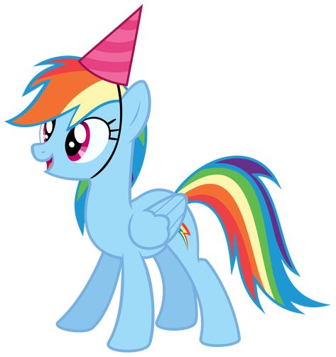 Rainbow Dash With A Party Hat Vector By Missbeigepony On Deviantart Rainbow Dash Birthday, Rainbow Dash Party, Birthday Clip, Little Pony Cake, My Little Pony Birthday Party, Little Pony Birthday Party, Birthday Icon, Hat Vector, My Little Pony Party