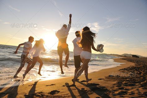 people group running on the beach by dotshock. happy young people group have fun white running and jumping on beacz at sunset time#beach, #dotshock, #happy, #people شرم الشيخ, Photos Black And White, Photos Bff, Mussoorie, Friend Pictures Poses, Photo Summer, Running On The Beach, Nainital, Ooty