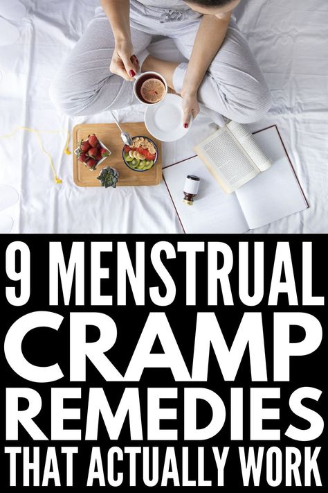 9 Remedies for Menstrual Cramps that Actually Work | Period pain got you down? From yoga, to supplements, to herbal teas and more, we're sharing the best natural remedies for women who suffer from period cramps. Learn how to get rid of (or at least, how to reduce) menstrual cramps with this collection of fast and effective home remedies. We've also included causes of menstrual cramps and prevention tips and hacks so your period doesn't slow you down! Natural Ways To Help Period Cramps, Ways To Relieve Period Cramps, Supplements For Period Cramps, Natural Remedies For Menstrual Cramps, Reduce Cramps Period Pains, Relieve Period Cramps Fast, Period Relief Remedies, Natural Remedies For Cramps Period Pains, How To Get Rid Of Period Cramps