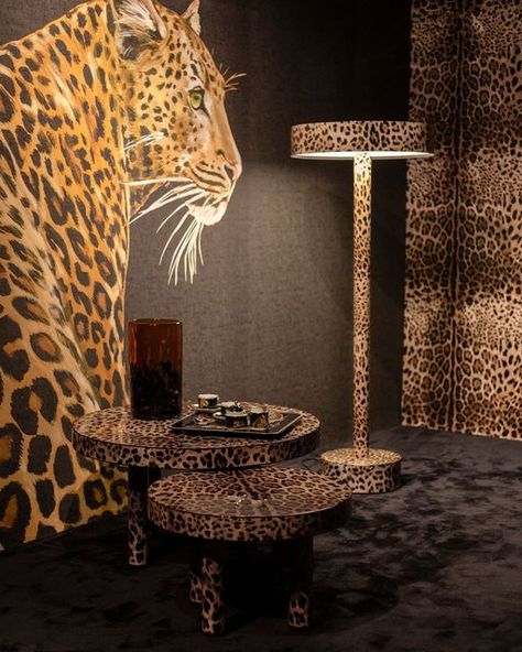 Dolce And Gabbana Print, Dolce And Gabbana Aesthetic, Leopard Room, Leopard Decor, Black Bedroom Decor, Bedroom Seating Area, Signature Aesthetic, Mural Stencil, African Inspired Decor