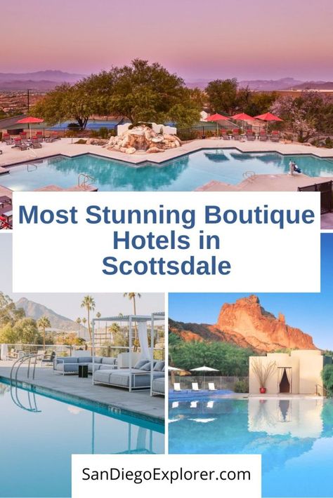 Planning a trip to Scottsdale and looking for a place to stay? Here is a list of the most stunning boutique hotels Scottsdale has to offer. Scottsdale Hotels, Travel Thoughts, Arizona Vacation, Old Town Scottsdale, Camelback Mountain, Wellness Resort, Most Luxurious Hotels, Arizona Travel, Small Hotel