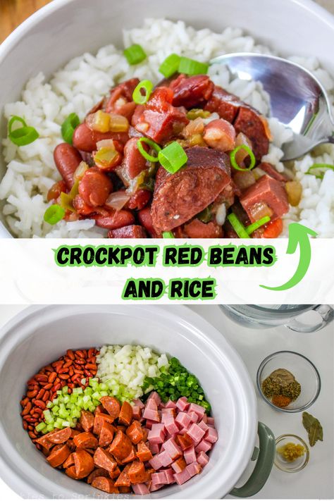 Redbeansandrice Crockpot, Crock Pot Red Beans And Rice, Slow Cooker Red Beans And Rice, Crockpot Red Beans And Rice Recipe, Red Beans And Rice Crockpot, Recipe For Red Beans And Rice, Crockpot Red Beans And Rice, Crockpot Red Beans, Red Beans And Rice Recipe Crockpot