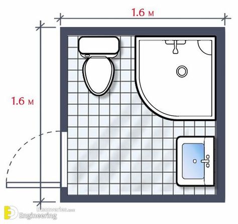 Bathroom Layout Dimensions - Engineering Discoveries Small Bathroom Floor Plans, Small Bathroom Plans, Bathroom Layout Plans, Small Bathroom Layout, Bathroom Dimensions, Bathroom Design Layout, Bathroom Plans, Bathroom Floor Plans, Compact Bathroom