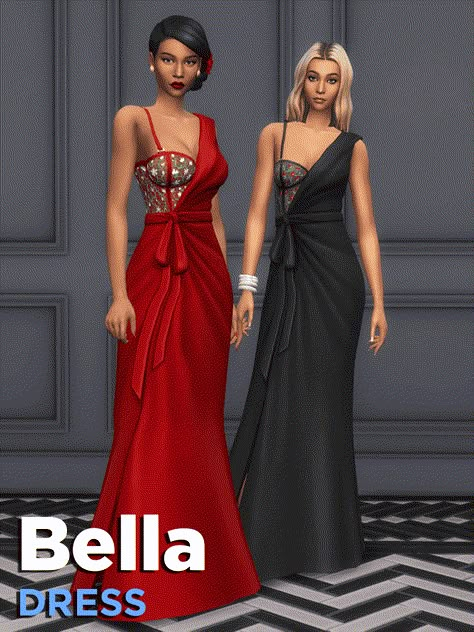 Sims 4 Bella Dress Sims4 Formal Dress, Sims 4 Prom Dress Cc Maxis Match, Sims 4 Formal Dress Cc, Sims 4 Formal Dress, Sims 4 Formal, 2000s Dress, Cc Shopping, 1950s Party Dresses, Mermaid Style Dress