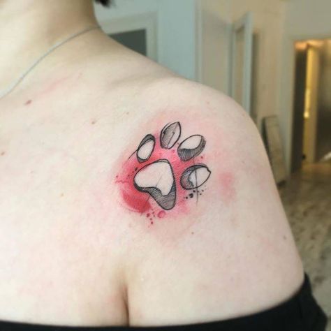 Dogs Paw Tattoo, Cat Print Tattoo, Print Tattoo Designs, Cat Paw Print Tattoo, Cat Paw Tattoos, Dogs Tattoo, Dogs Paw, Pawprint Tattoo, Dog Paw Tattoo