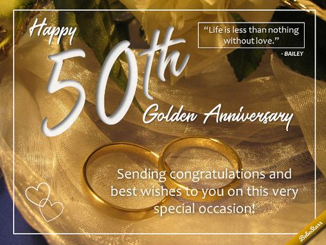 Send your congratulations and best wishes for a happy 50th anniversary. #golden #anniversary #freeEcard www.beestarrcards.wixsite.com/ecards Happy 50 Anniversary Wishes, 50 Th Anniversary Quotes, 50 Th Wedding Anniversary Wishes, Happy Golden Anniversary Wishes, 50 Th Anniversary Wishes, Golden Anniversary Quotes, 50th Anniversary Wishes For Couple, Happy 50th Wedding Anniversary Wishes, 50 Anniversary Wishes