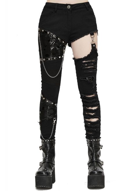 Sick Fits, Ripped Jeans High Waisted, Outfit Wishlist, Punk Jeans, Rock Jeans, Celana Fashion, Character Fashion, Attitude Clothing, Style Steampunk