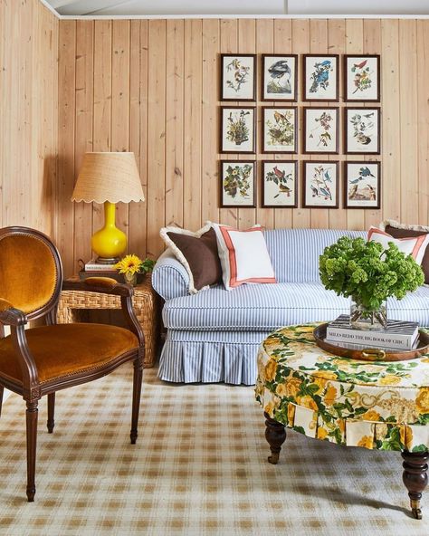 6 Classic Cabin Home Decor Ideas Whitney Mcgregor, Wood Walls Bedroom, Matilda Goad, White Wall Bedroom, Wicker Coffee Table, Interior Design Business, Iron Bed, Wall Molding, Wood Panel Walls