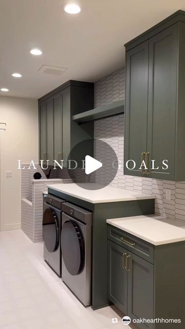 getbuildingwithbri on March 22, 2024: "Repost The laundry room you need in 2024 😍 This is the laundry/mud room that you need in your home!! We are in love with how this ro...". Laundry Room Paint Color, Laundry Room Paint, Laundry Room Colors, Laundry Room/mud Room, Green Laundry, Laundry Room Flooring, Laundry Design, Modern Laundry Rooms, Laundry Room Cabinets