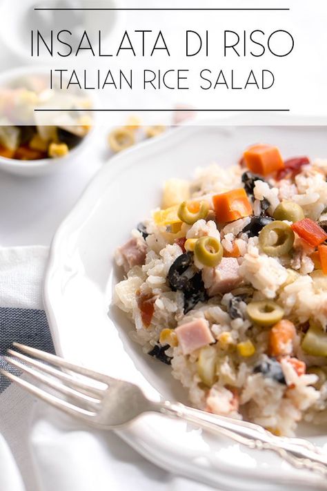 This cold Italian rice salad is one of the easiest things to make on the planet. Just boil the rice and add all the ingredients! Italian Rice Salad, Tuna Rice Salad, Italian Salads, Authentic Pasta, Salad With Tuna, Tuna Rice, Italian Rice, Potato Salads, One Pot Pasta Recipes