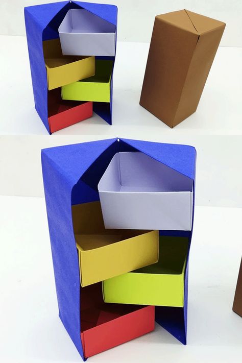 Paper Gift Box Template, Secret Box Diy, Explosion Box Ideas Diy, Origami A4 Paper, Origami Gift Boxes, Paper Box Tutorial, Origami Gift Bag, Box Bob, Origami Box Easy