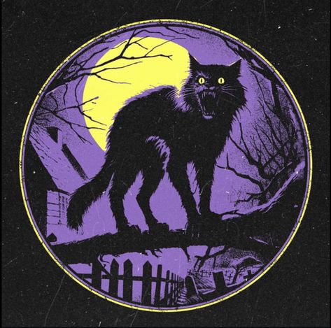 Cats Pictures Aesthetic, Spooky Aesthetic Pfp, Horror Icons Aesthetic, 80s Halloween Aesthetic, Vintage Halloween Cat, Facts About Halloween, Arte Pulp, Vintage Halloween Art, Halloween Facts