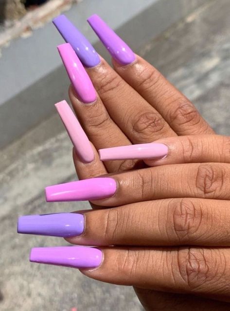 Spring Break Nails Acrylic, Spring Break Nails, Purple Acrylic Nails, Spring Acrylic Nails, Long Acrylic Nail Designs, Broken Nails, Long Acrylic Nails Coffin, Long Square Acrylic Nails, Coffin Nails Long