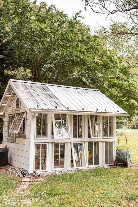 Let's explore a couple of creative and practical shed window ideas that will let in natural light and add some reclaimed style to your outdoor space. You will see how we used reclaimed old wooden windows for our outdoor shed to create a cottage-style garden she shed that is also a storage shed for all of our gardening tools and supplies. She Shed Window Ideas, Cottage Style Shed, Shed Window Ideas, Shed Paint Colors, Cottage She Shed, Garden She Shed, Old Wooden Windows, Shed Paint Colours, Cottage Style Garden