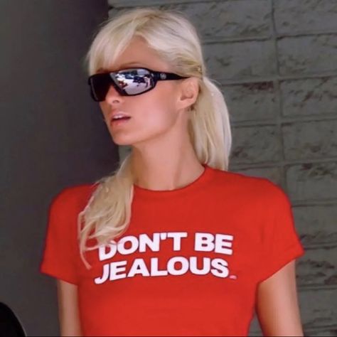 Iconic Tshirt Quotes, Iconic Shirts Quotes, I Don’t Get Jealous, Paris Hilton Shirts, Dont Be Jealous, Paris Hilton Tees, Dont Be Jealous Paris Hilton, Stop Being Jealous Paris Hilton, Paris Hilton Dont Be Jealous