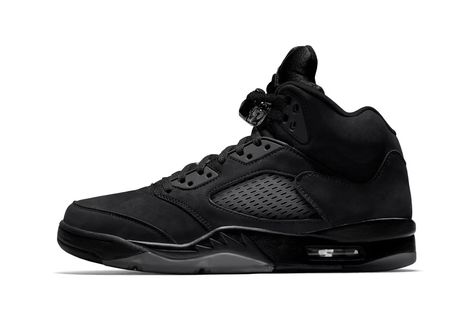 Air Jordan 5 Black Cat FZ2239-001 Release Info | Hypebeast Retro 5 Jordans, Black Cat Outfit, Jordan Black Cat, Cat Outfit, Nike Snkrs, Black Jordans, The Black Cat, Xmas List, Air Jordan 5 Retro