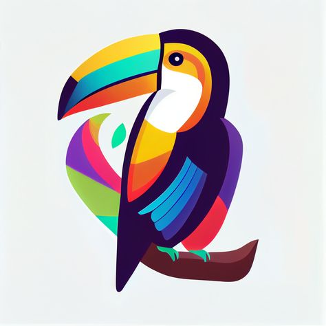 Toucan exotique dessiné avec des couleurs chaudes et vives Toucan Birds, Toucan Illustration, Toucan Art, Animal Abstract, Cartoon Birds, Diy Canvas Art, Diy Canvas, Art Inspo, Abstract Painting