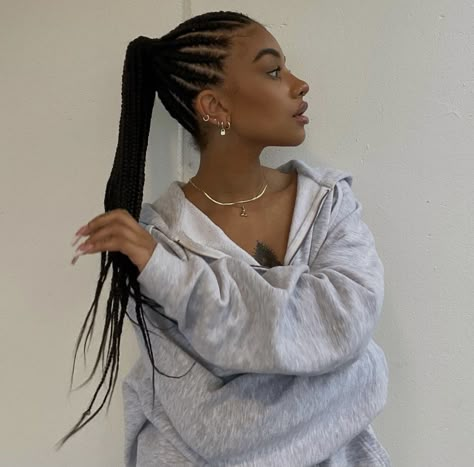 Cornrows Ponytail, Braided Cornrows, Y2k Hairstyle, Cornrow Ponytail, Hair Styels, Cornrows Styles, Y2k Hairstyles, Twist Braid Hairstyles, Braid Out