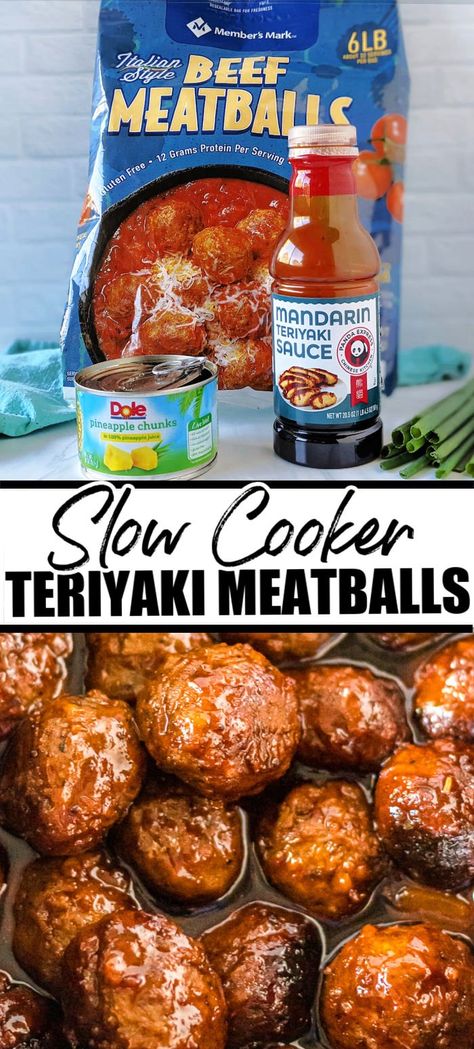 Chicken Meatballs Crockpot, Pineapple Teriyaki Meatballs, Meatballs Teriyaki, Teriyaki Pineapple Meatballs, Teriyaki Meatballs Recipe, Meatballs Chicken, Chicken With Pineapple, Pineapple Teriyaki, Meatball Recipes Crockpot