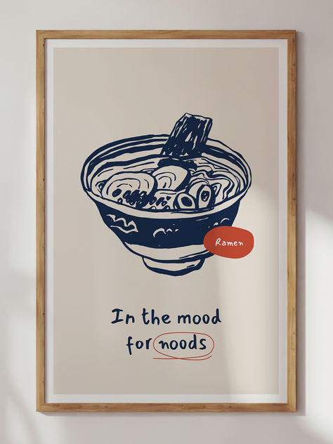 Modern Kitchen Wall Art, Noodle Art, Infinite Art, Food Poster, Boho Art, Art Print Set, In The Mood, Kitchen Art, Frame Sizes