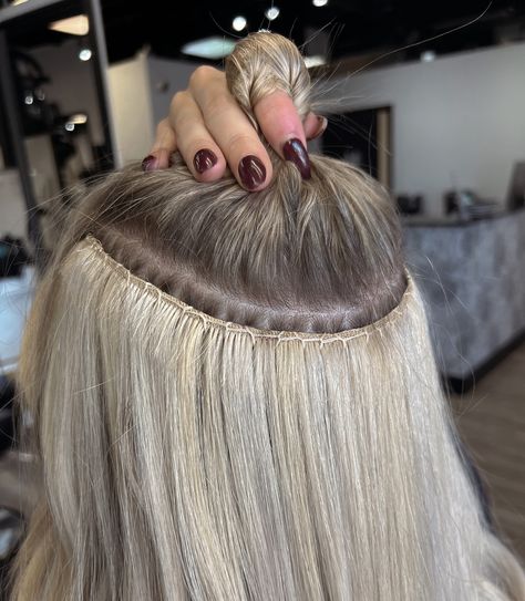 Seamless stitching>>> want until you see this transformation!✨🤍 -3 rows Bellami flex weft “champagne bubbles”🍾 #bellamihair #bellamihairpro #amikahair #blondingspecialists #palmbeachhairstylist #tequestahairstylist #jupiterhairstylist #wpbhairstylist #hairextensionspecialist #redkenobsessed #oneshothairawards #btceditorial #bestofbalayage #fullbalayage #blondehighlights #salonsuitelife #bellamiextensions #redkenprofessional Full Balayage, Amika Hair Products, Champagne Bubbles, Shot Hair Styles, Blonde Highlights, Hair Inspo, Hair Extensions, Hair Stylist, Champagne