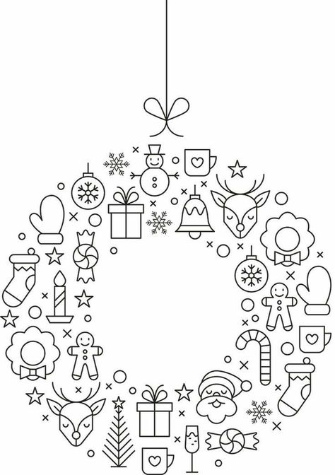 Christmas Embroidery Patterns, Christmas Arts And Crafts, Christmas Doodles, Christmas Card Crafts, 자수 디자인, Christmas Window, Christmas Drawing, Christmas Coloring Pages, Christmas Embroidery