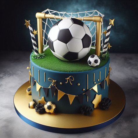 Football Theme Birthday Cake, Football Cakes For Boys Birthdays, Football Theme Cake Boys, Soccer Party Cake, Soccer Cake Ideas For Boys, 10th Birthday Cakes For Boys, Birthday Cake Football, Soccer Themed Cake, Football Cakes For Boys