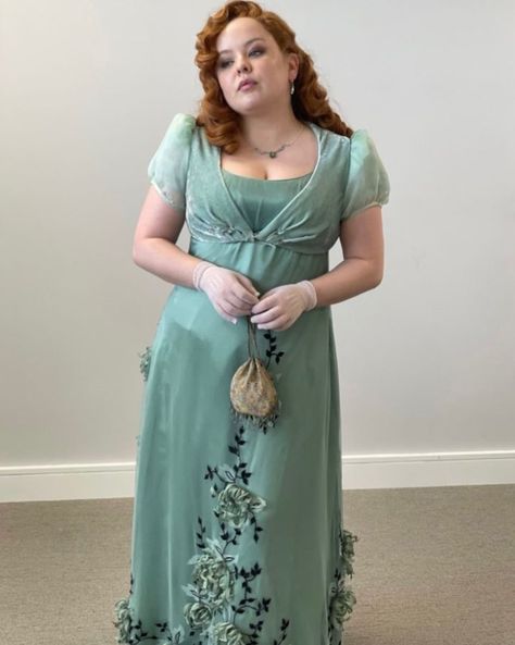 Broadway Dress, Bridgerton S3, Penelope Featherington, Tara Dress, Lady Whistledown, Nicola Coughlan, Regency Era Fashion, Regency Dress, Beautiful Costumes