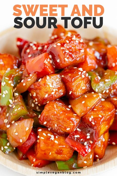 Sweet And Sour Tofu, Easy Vegan Lunch, Tofu Recipes Vegan, Vegan Lunch Recipes, Tofu Dishes, Ideas Food, Healthy Ideas, Tofu Recipes, Sweet And Sour