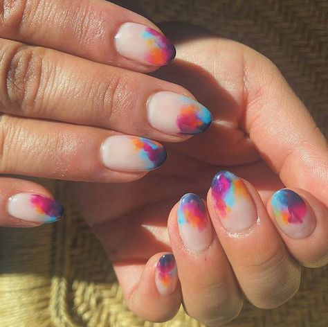 Short Watercolor Nails, Short Manicure Nails, Watercolor Nail Designs, Watercolor Nail Art, Short Manicure, Tokyo Outfits, Watercolor Nails, It Magazine, Minimal Nails Art