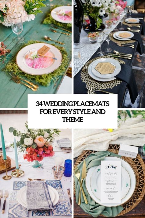 34 Wedding Placemats For Every Style And Theme - Weddingomania Paper Placemats Wedding, Table Placemats Ideas, Placemats Ideas, Placemats Wedding, Placemat Ideas, Rattan Placemat, Wedding Placemats, Student Christmas Gifts, Paper Placemats