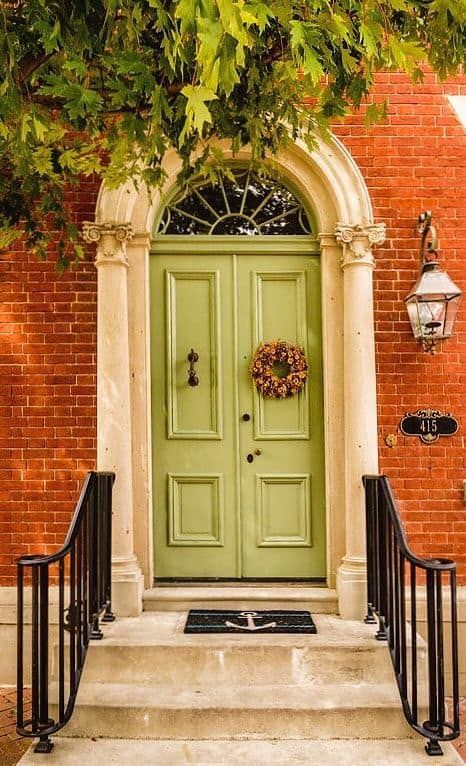 Curtains Holder, Front Door Lighting, Gorgeous Doors, Alexandria Virginia, Cool Doors, Entrance Design, Front Door Design, House Doors, Old Doors